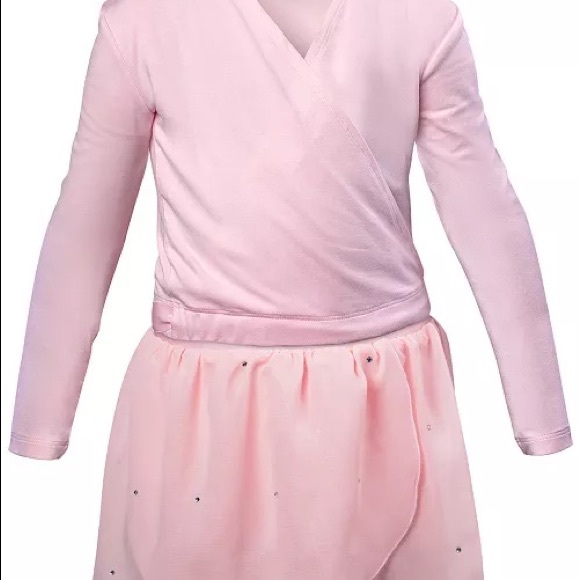 FLO DANCEWEAR Crossover Long Sleeves Wrap Top in pink size M - Picture 5 of 6